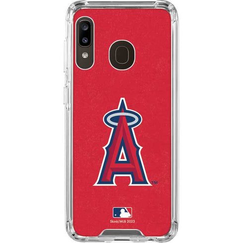MLB Los Angeles Angels - Solid Distressed Galaxy A30 Clear Case
