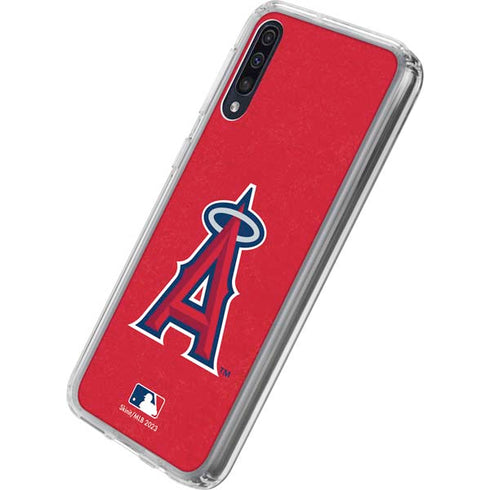 MLB Los Angeles Angels - Solid Distressed Galaxy A50 Clear Case