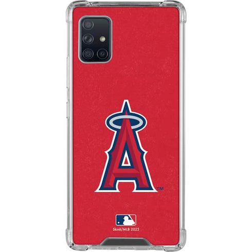 MLB Los Angeles Angels - Solid Distressed Galaxy A51 5G Clear Case