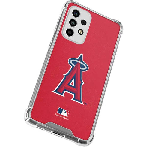 MLB Los Angeles Angels - Solid Distressed Galaxy A53 5G Clear Case