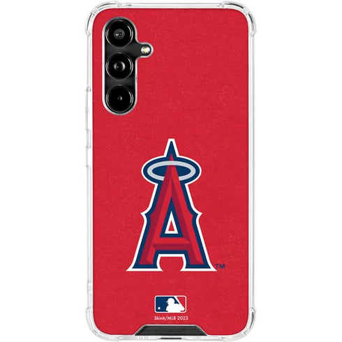 MLB Los Angeles Angels - Solid Distressed Galaxy A54 5G Clear Case