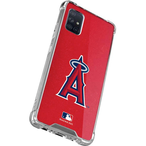 MLB Los Angeles Angels - Solid Distressed Galaxy A71 5G Clear Case