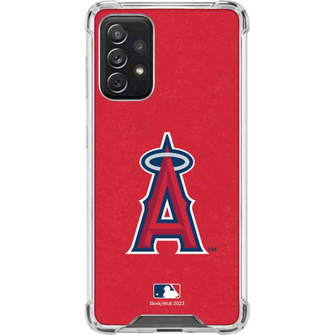 MLB Los Angeles Angels - Solid Distressed Galaxy A72 5G Clear Case