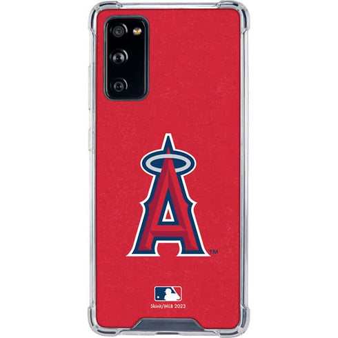 MLB Los Angeles Angels - Solid Distressed Galaxy S20 FE Clear Case
