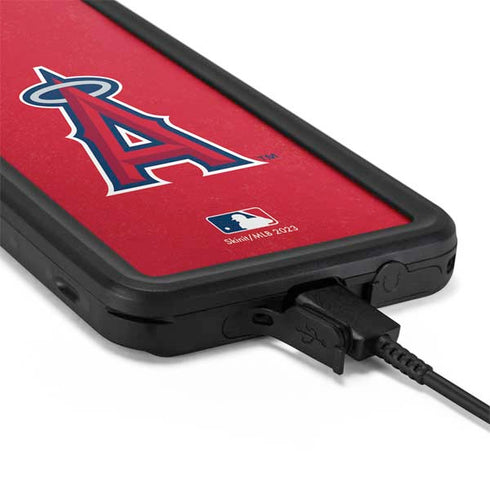 MLB Los Angeles Angels - Solid Distressed Galaxy S20 Plus Waterproof Case