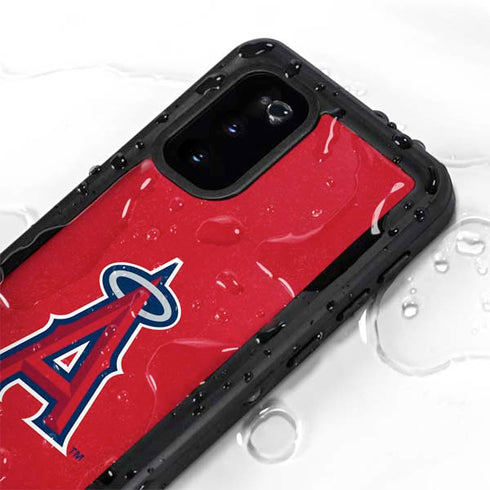 MLB Los Angeles Angels - Solid Distressed Galaxy S20 Waterproof Case
