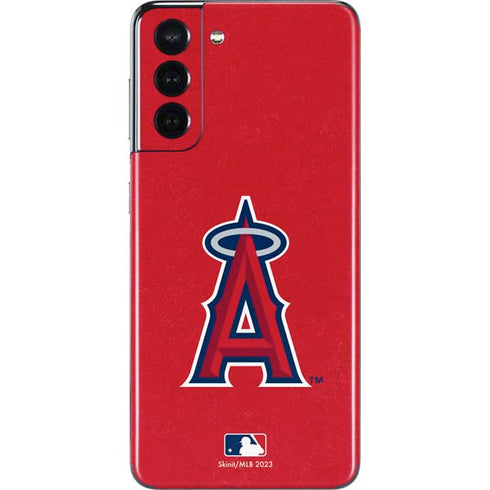 MLB Los Angeles Angels - Solid Distressed Galaxy S21 5G Skin