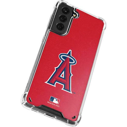 MLB Los Angeles Angels - Solid Distressed Galaxy S21 Plus 5G Clear Case
