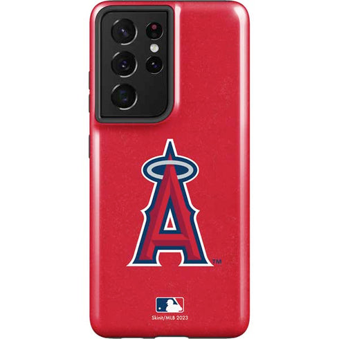 MLB Los Angeles Angels - Solid Distressed Galaxy S21 Ultra 5G Pro Case