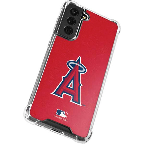 MLB Los Angeles Angels - Solid Distressed Galaxy S22 Plus Clear Case