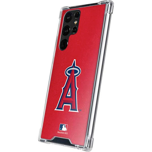 MLB Los Angeles Angels - Solid Distressed Galaxy S22 Ultra Clear Case