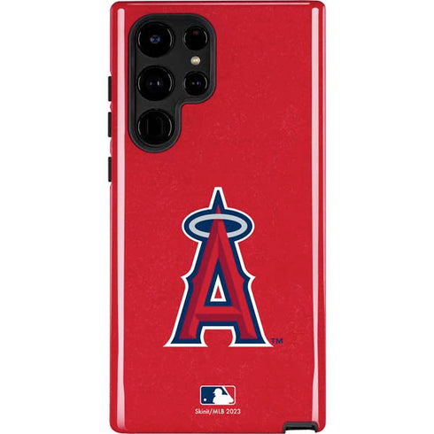 MLB Los Angeles Angels - Solid Distressed Galaxy S22 Ultra Pro Case