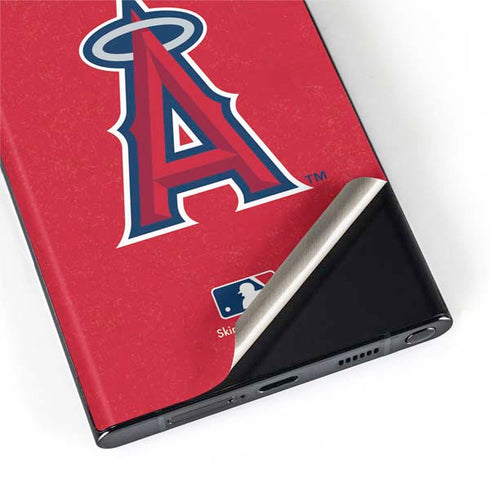 MLB Los Angeles Angels - Solid Distressed Galaxy S22 Ultra Skin