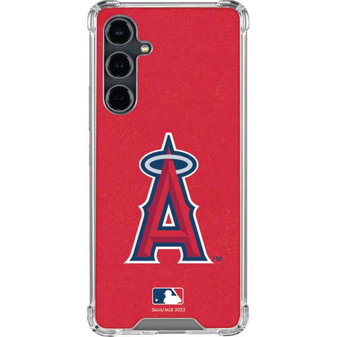 MLB Los Angeles Angels - Solid Distressed Galaxy S23 FE Clear Case