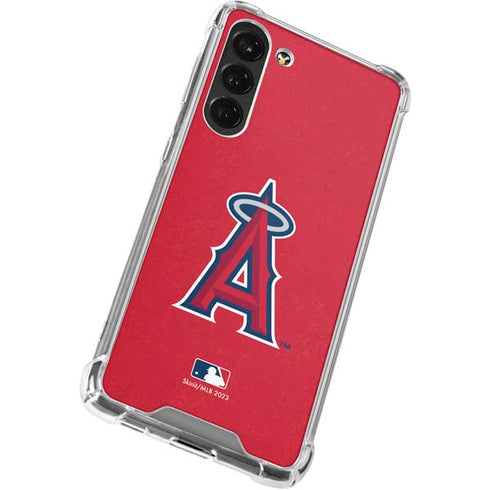 MLB Los Angeles Angels - Solid Distressed Galaxy S23 Plus Clear Case