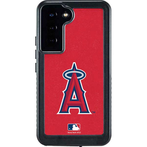 MLB Los Angeles Angels - Solid Distressed Galaxy S23 Plus Waterproof Case