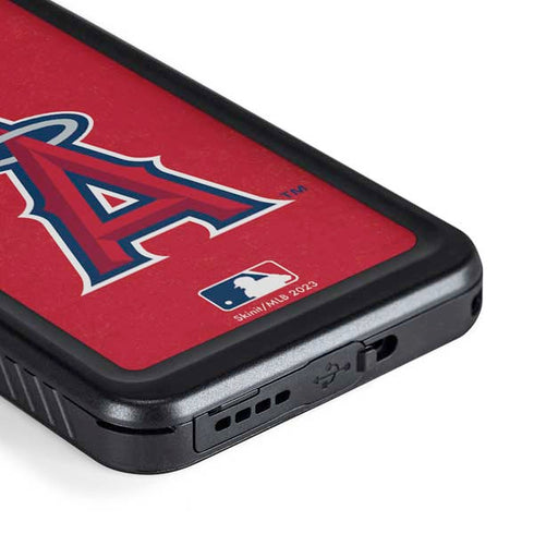 MLB Los Angeles Angels - Solid Distressed Galaxy S23 Waterproof Case