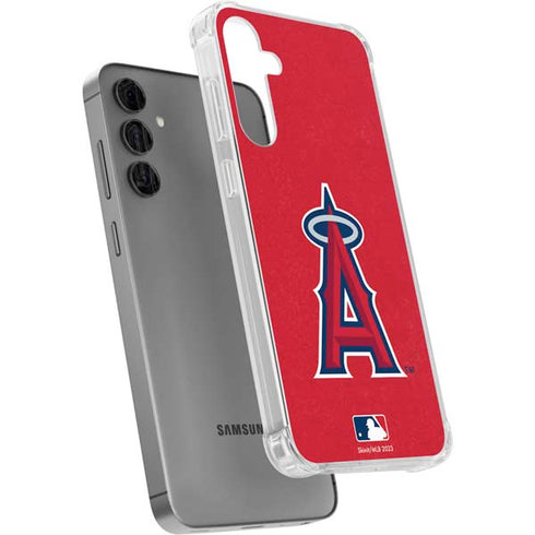 MLB Los Angeles Angels - Solid Distressed Galaxy S24 Plus Clear Case