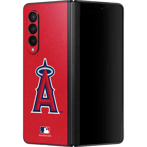 MLB Los Angeles Angels - Solid Distressed Galaxy Z Fold3 5G Skin