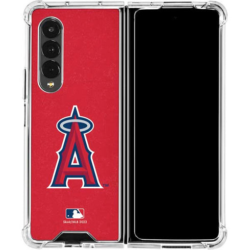 MLB Los Angeles Angels - Solid Distressed Galaxy Z Fold4 5G Clear Case