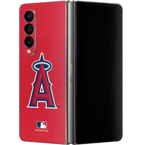 MLB Los Angeles Angels - Solid Distressed Galaxy Z Fold4 5G Skin