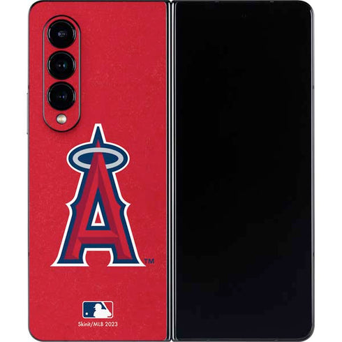 MLB Los Angeles Angels - Solid Distressed Galaxy Z Fold4 5G Skin