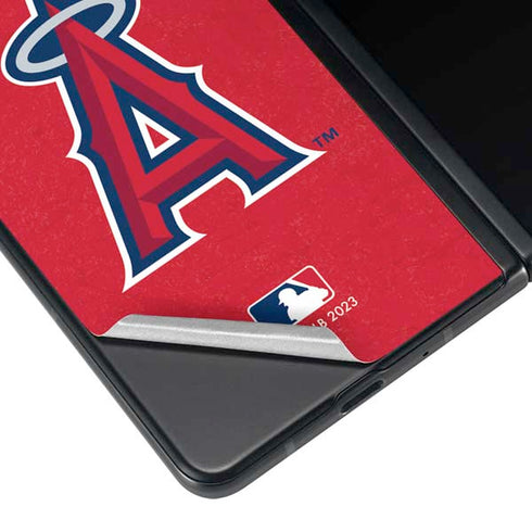 MLB Los Angeles Angels - Solid Distressed Galaxy Z Fold4 5G Skin