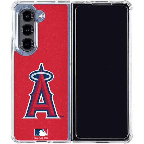 MLB Los Angeles Angels - Solid Distressed Galaxy Z Fold5 5G Clear Case