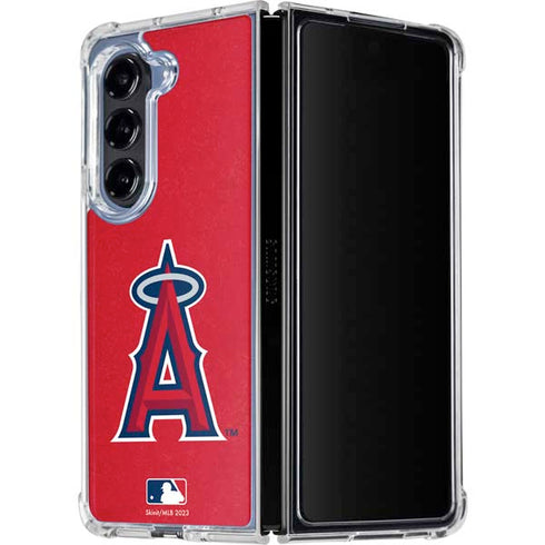 MLB Los Angeles Angels - Solid Distressed Galaxy Z Fold5 5G Clear Case