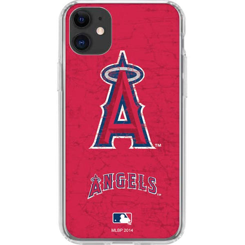 MLB Los Angeles Angels - Solid Distressed iPhone 11 Clear Case