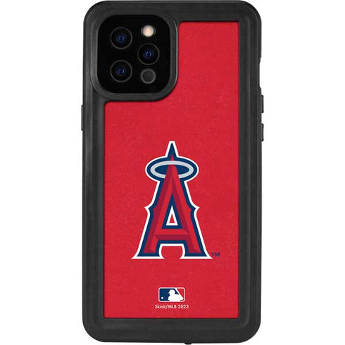 MLB Los Angeles Angels - Solid Distressed iPhone 12 Pro Max Waterproof Case