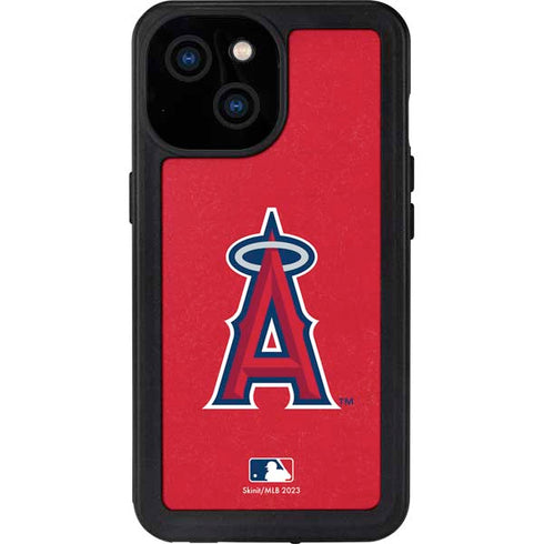 MLB Los Angeles Angels - Solid Distressed iPhone 13 Mini Waterproof Case
