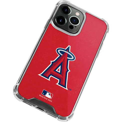 MLB Los Angeles Angels - Solid Distressed iPhone 13 Pro Max Clear Case