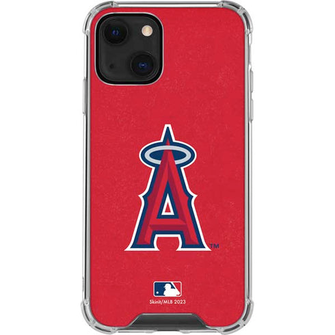 MLB Los Angeles Angels - Solid Distressed iPhone 15 Plus Clear Case