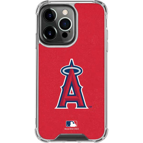 MLB Los Angeles Angels - Solid Distressed iPhone 15 Pro Clear Case