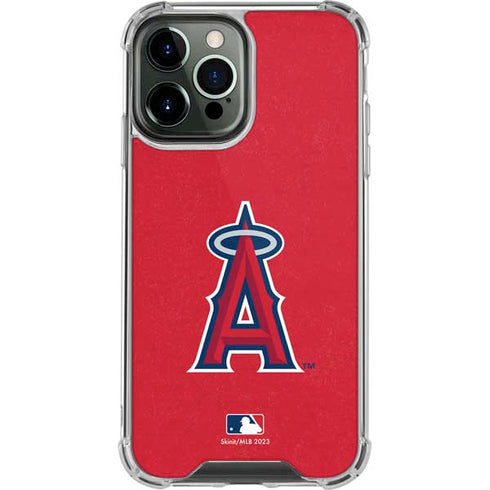MLB Los Angeles Angels - Solid Distressed iPhone 14 Pro Max Clear Case