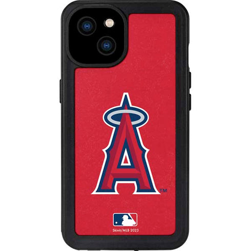 MLB Los Angeles Angels - Solid Distressed iPhone 15 Plus Waterproof Case