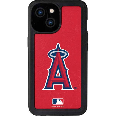 MLB Los Angeles Angels - Solid Distressed iPhone 15 Waterproof Case
