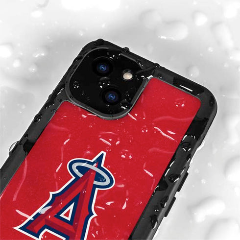 MLB Los Angeles Angels - Solid Distressed iPhone 15 Waterproof Case