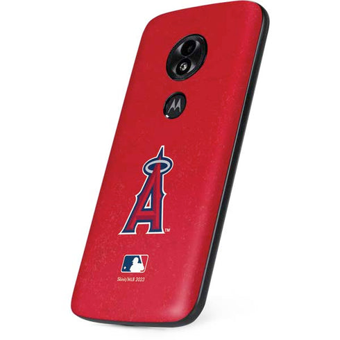 MLB Los Angeles Angels - Solid Distressed Moto E5 Play Skin
