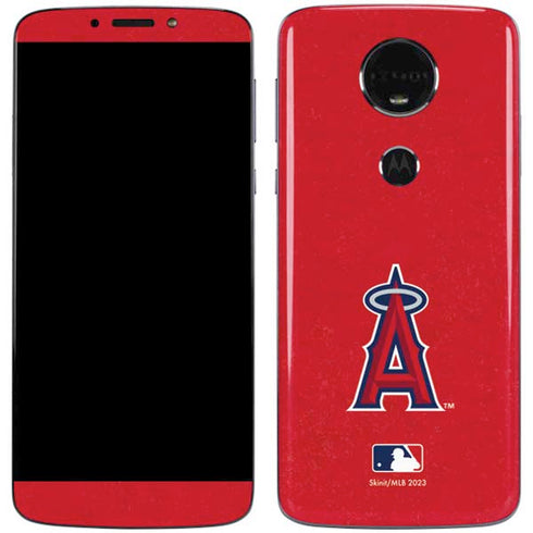 MLB Los Angeles Angels - Solid Distressed Moto E5 Plus Skin