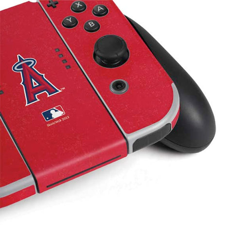 MLB Los Angeles Angels - Solid Distressed Nintendo Switch OLED (2021) Skin