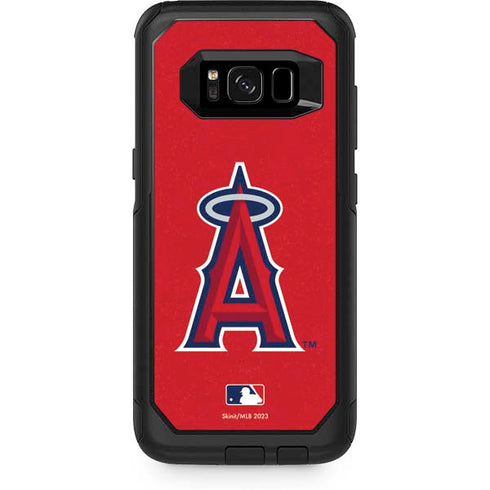 MLB Los Angeles Angels - Solid Distressed Otterbox Commuter Galaxy Skin