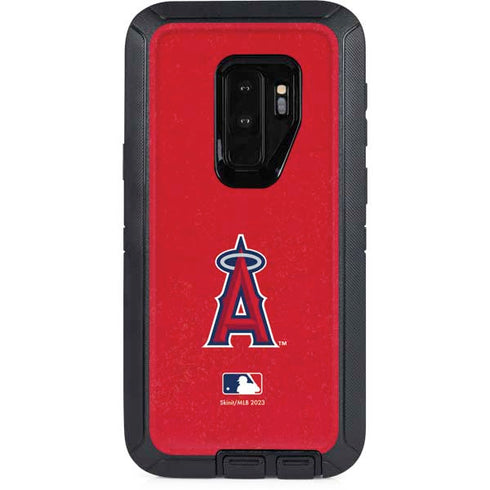 MLB Los Angeles Angels - Solid Distressed Otterbox Defender Galaxy Skin