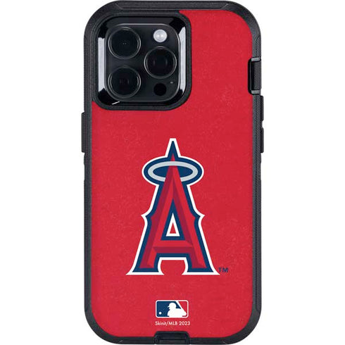 MLB Los Angeles Angels - Solid Distressed Otterbox Defender iPhone Skin
