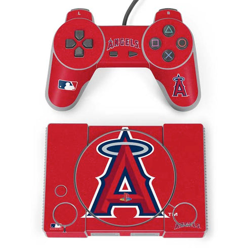 MLB Los Angeles Angels - Solid Distressed PlayStation Classic Bundle Skin