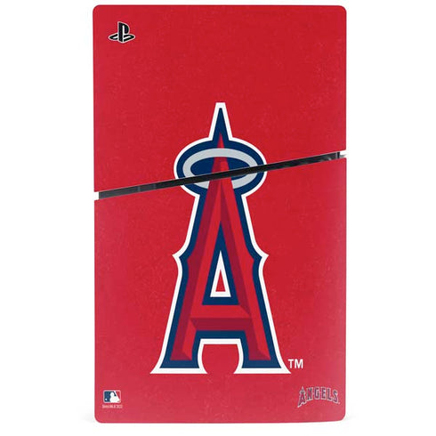 MLB Los Angeles Angels - Solid Distressed PS5 Slim Disk Console Skin