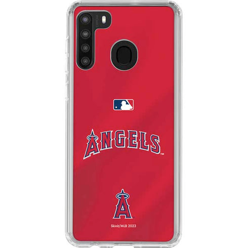 MLB Los Angeles Angels Alternate Jersey Galaxy A21 Clear Case