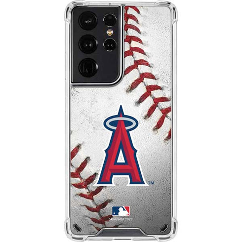 MLB Los Angeles Angels Game Ball Galaxy S21 Ultra 5G Clear Case