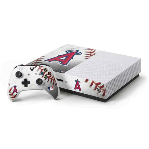 MLB Los Angeles Angels Game Ball Xbox One S Console and Controller Bundle Skin